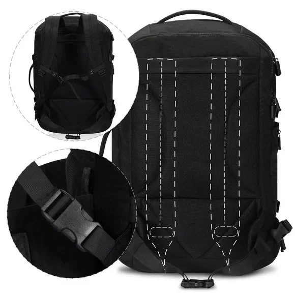 Navy BLUE Hynes Eagle 45L Travel Flight Approved Carry on Backpack - Picture 3 of 6